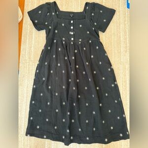 Madewell Black Dress with White Floral Accents